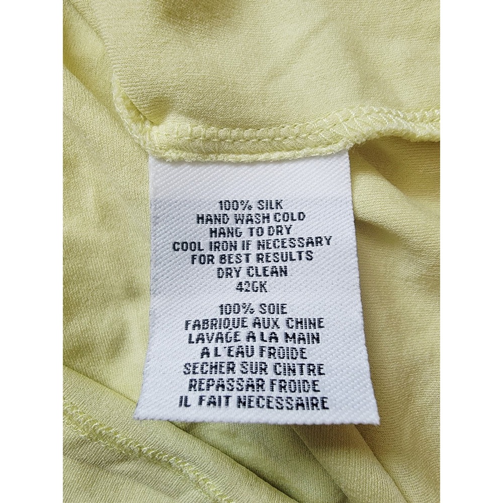Eileen Fisher 100% Silk Yellow Scoop Neck Tank Top Size M - Picture 5 of 6
